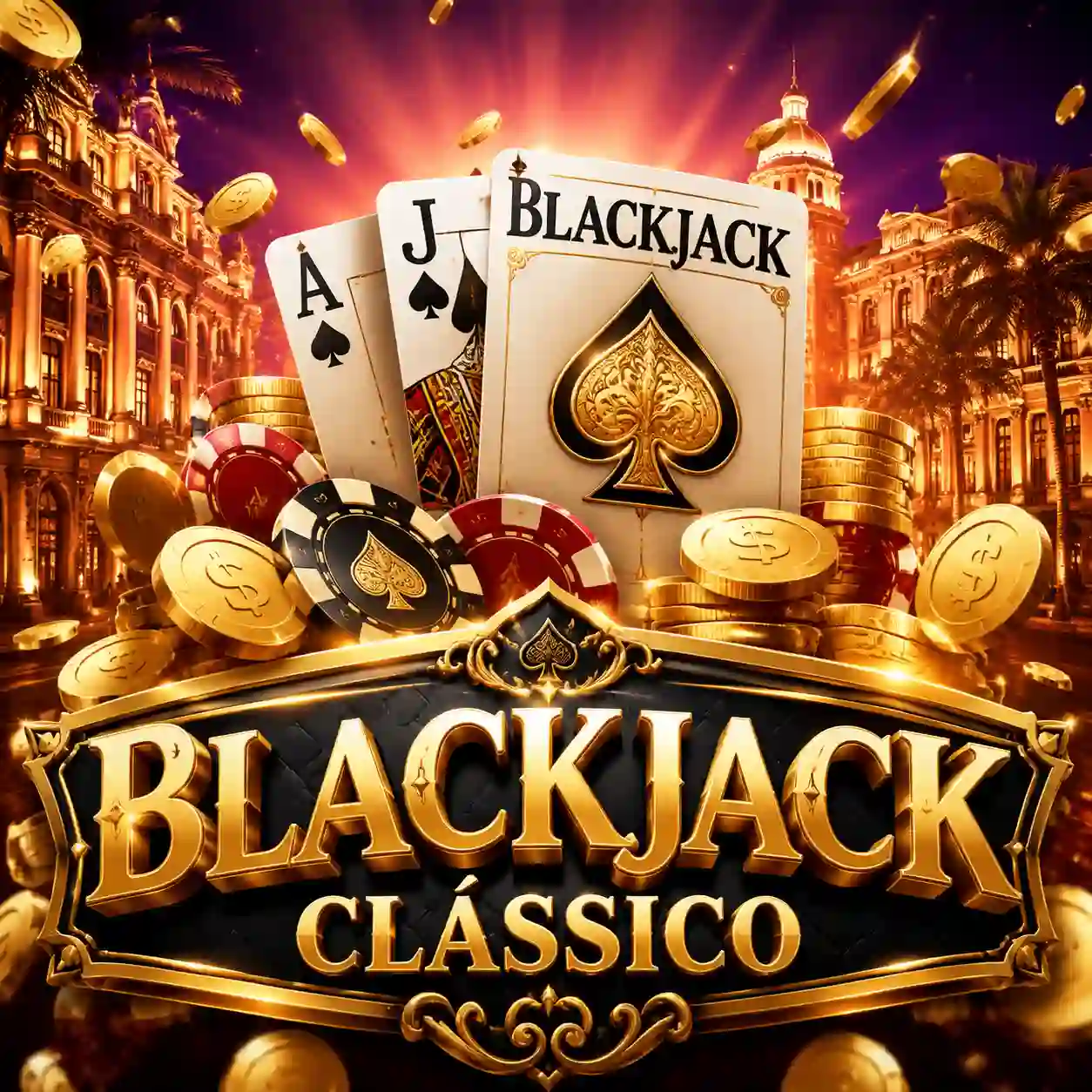 Mesa de blackjack clássico com dealer