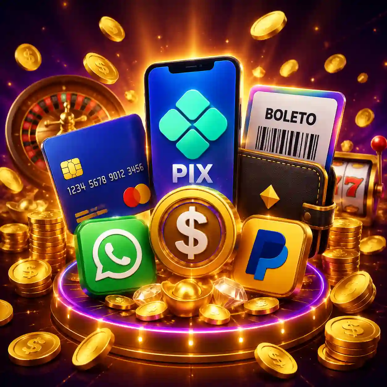 Grade de métodos de pagamento aceitos na plataforma 25f